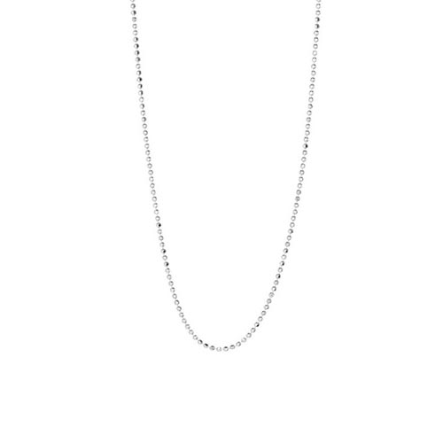 Italian Sterling Silver Diamond-cut Bead Chain Necklace