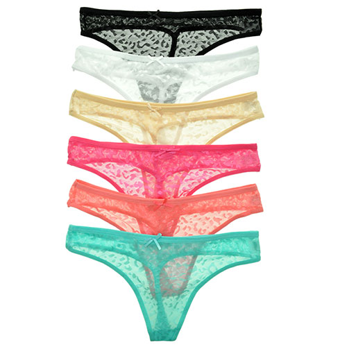 6-Pack Leopard Mesh G-Strings