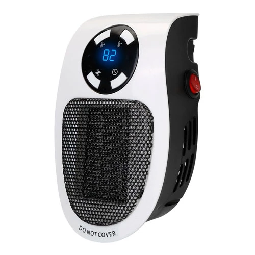 Portable 500W Wall Outlet Heater - Adjustable Temp, Auto Shut-off, Remote Control