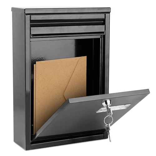 Lockable Wall Mount Mailbox - Galvanized Iron, 2 Keys - Secure Letter Post Box for Home And Office