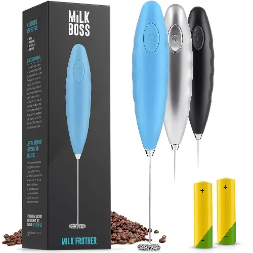 Milk Boss Milk Frother - Double Grip (Batteries Included)