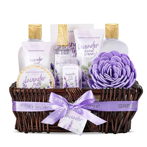 Lavender Bath Gift Basket Set