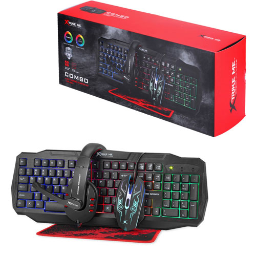 Xtrike me CM-406 Gaming Mouse And Keyboard With Headset+Mouse Pad Black