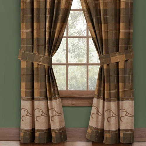 DU Plaid Rod Pocket Curtains