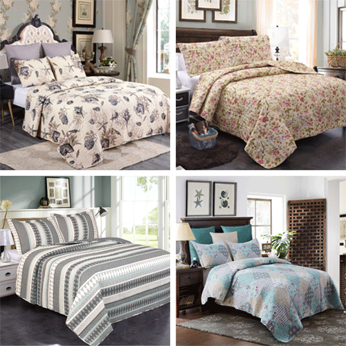 JML 3 Pieces Bedspread Coverlet Cover, Quilt Set