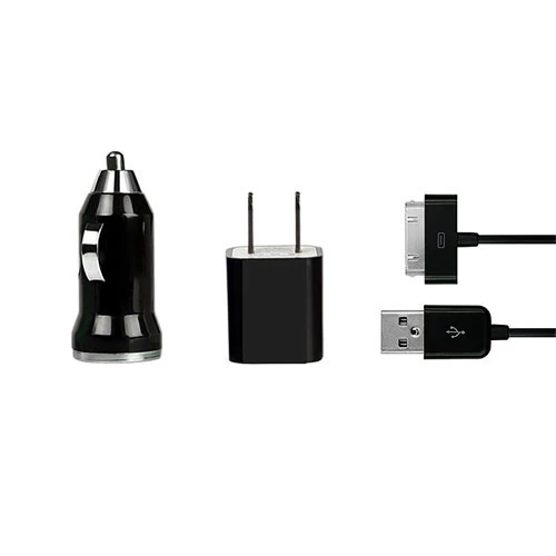 3 Piece Set 32pin USB Car Charger, USB Wall Charger, USB Cable Compatible With Iphone4/4s