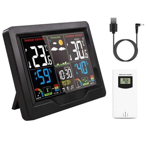 Wireless Weather Station Alarm Clock with Thermometer, Humidity, and Frost Alert