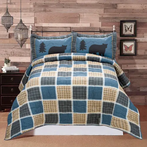 Bear Square Quilt and Sham Set 
