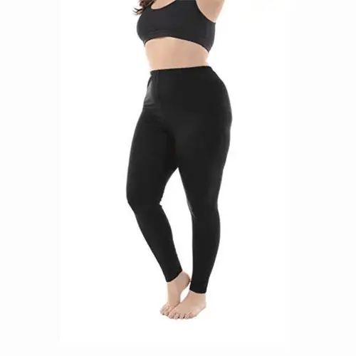 Plus Size Women's Black Fleece Lined Leggings for Female Adult Teen by Gold Medal