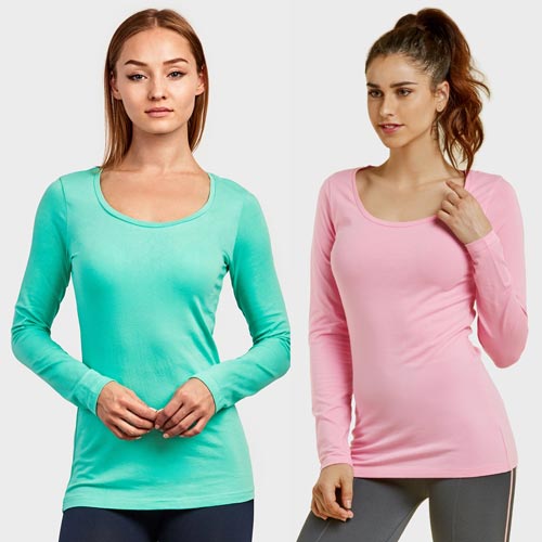 2 Pack Long Sleeve Round Neck T-Shirt