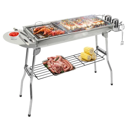 Foldable Portable BBQ Grill Stainless Steel - 150 sq in Cooking Area