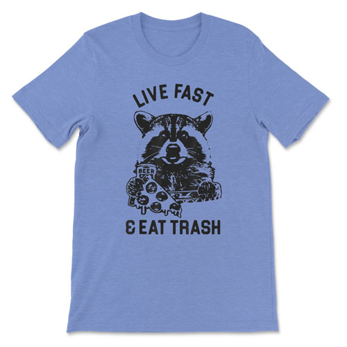 Live Fast Eat Trash Beer Pizza Possum Tee