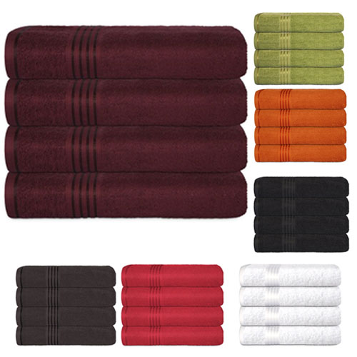 100% Cotton Bath Towel Set, 4 Piece