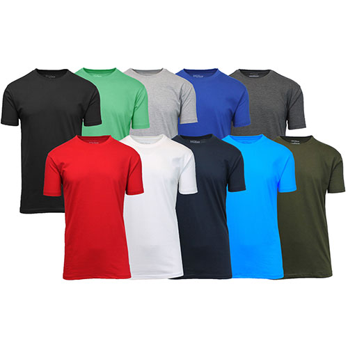 5 Pack Men's Short Sleeve Crew Neck Tee