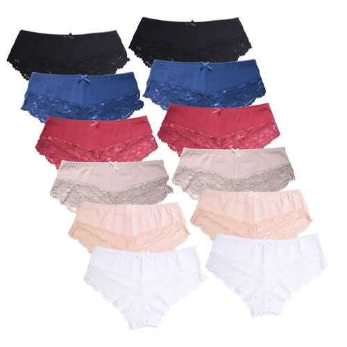 Ladies Cotton Hipster Panty Pack Of 6 And 12