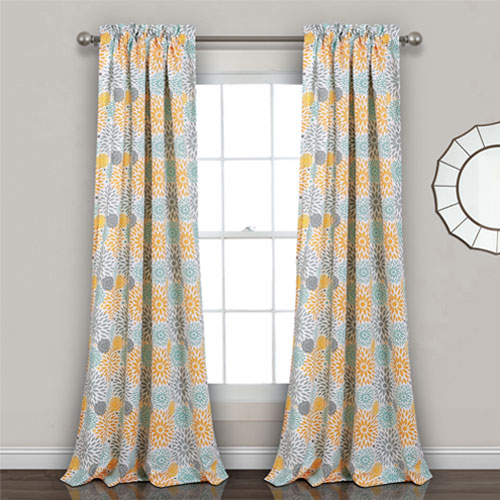 Lush Decor Blooming Flower Room Darkening Window Curtain Panel Pair 2