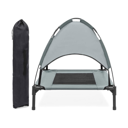 PawfectPals Elevated Pet Bed for Indoor Outdoor with Detachable Shade