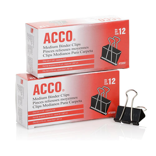Binder Clips 12 Pc Boxed