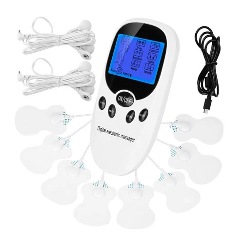 Dual Channel Electric Muscle Stimulator with Electrode Pads - Pain Relief Therapy