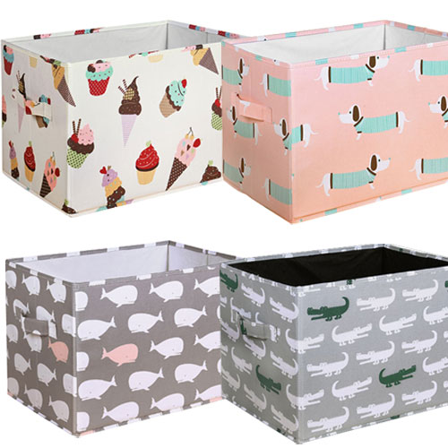 3 Piece Fabric Covered Collapsible Box Set