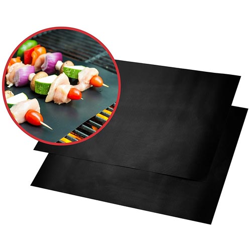 Heavy Duty Non Stick Reusable BBQ Grill Mat Set of 2