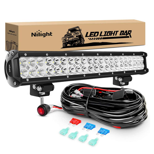 Nilight - ZH006 LED Light Bar 20 Inch 126W Spot Flood Combo Led Off Road Lights 