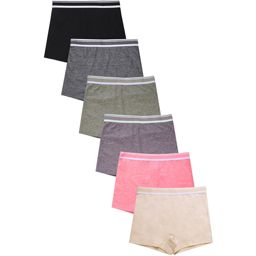 6 Pack Ladies Cotton Boyshort Panty