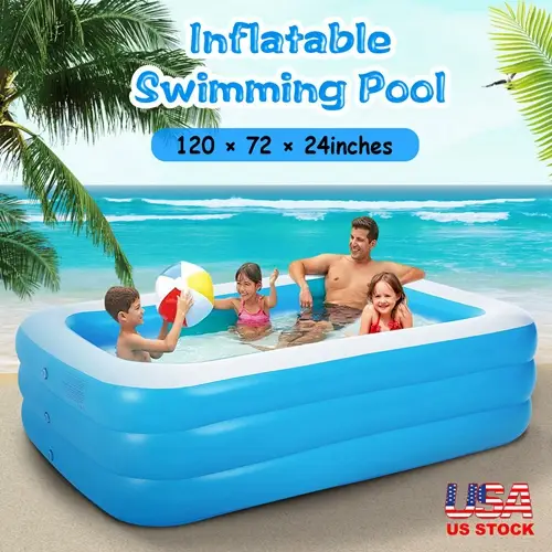 Inflatable Swimming Pool 120*72*24in