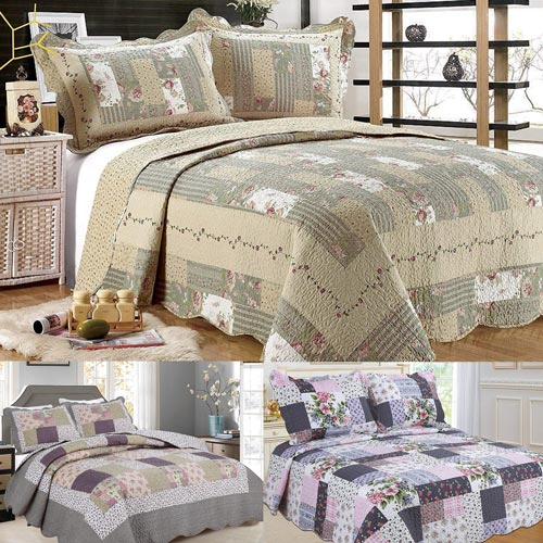3-Piece Reversible Bedspread Quilt Set