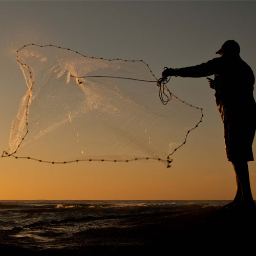 Saltwater Fishing 6 Foot Cast Net With Heavy Duty Sinker Weights For Bait Trap