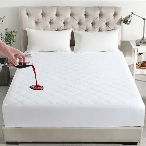 Waterproof Mattress Pad - Diamond Quilted Down Alternative Mattress Protector Cover Fitted
