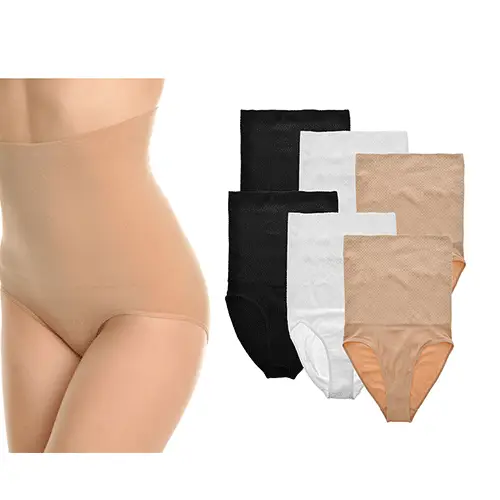 Angelina Seamless Shaper Briefs with Double Layer Waist (6-Pack)