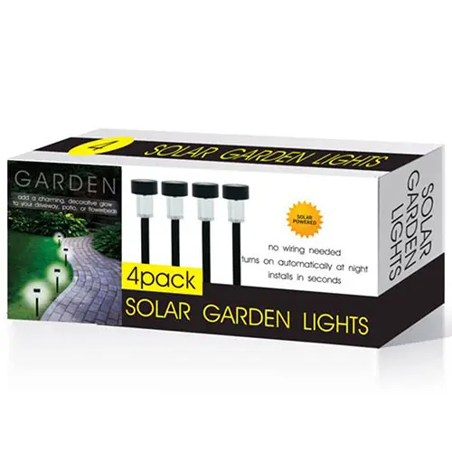 4-Piece Solar Powered Garden Lights Set