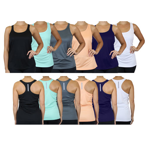 3 Pack Moisture Wicking Women's Racerback Tanks