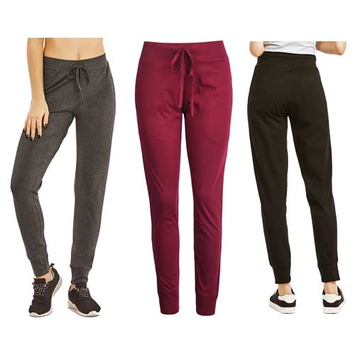 Ladies Cotton Lightweight Jogger Pants With Pockets