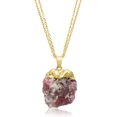30 Carat Natural Multicolored Agate Necklace In 18 Karat Gold Overlay, 30 Inches