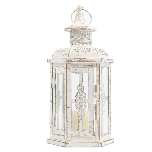 JHY DESIGN Decorative Candle lantern-10inch High Vintage Style Hanging, Metal Candleholder