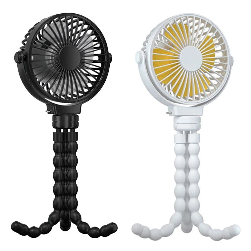 Portable Baby Stroller Fan - Rechargeable Handheld Fan with Flexible Tripod - 3 Speeds - 360° Tilt H