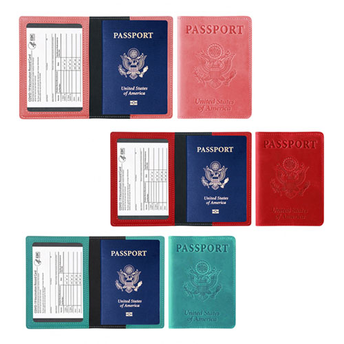 Passport Holder With CDC Vaccination Card Protector