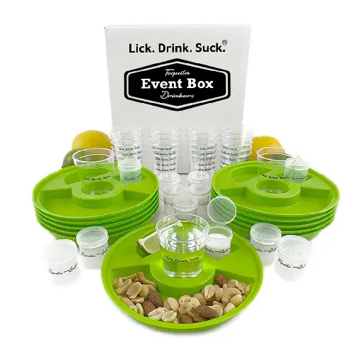 Tequila Drinkers Lick. Drink. Suck.® 12-Place Event Box
