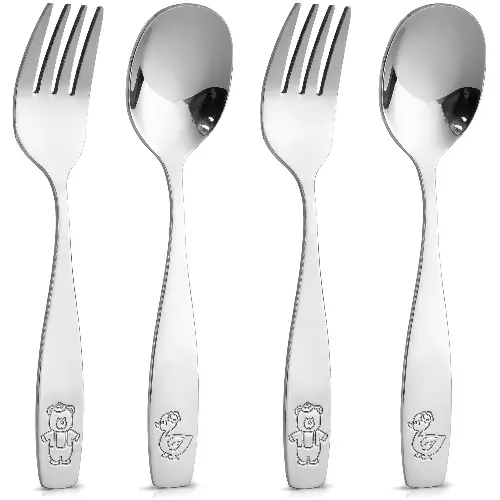 Zulay Kitchen Flatware Set Spoons & Forks for Toddlers