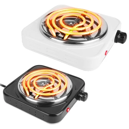 Portable 1000W Electric Single Burner Hot Plate Stove - Non Slip Feet, 5 Temp Adjustments