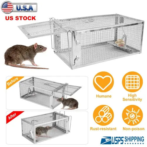 Humane Live Rodent Rat Trap Cage