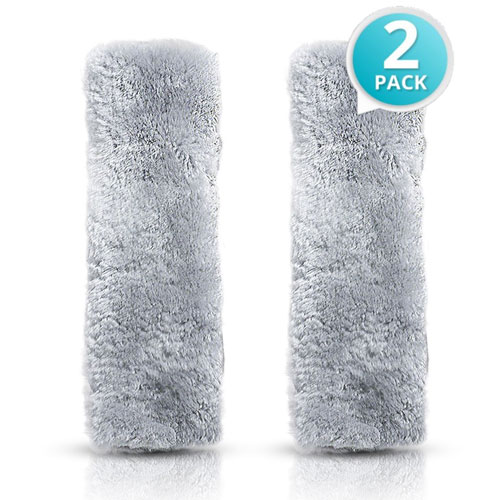 2 Pack Faux Sheepskin Car Seat Belt Pads
