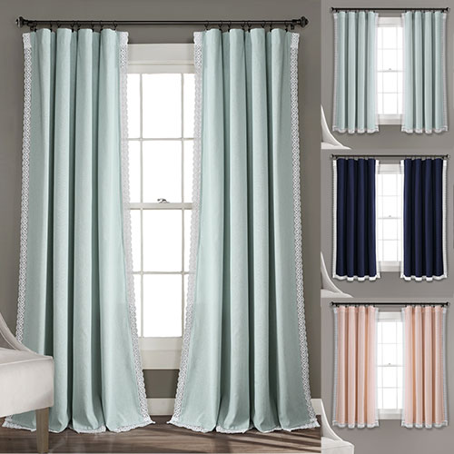 Rosalie Faux Linen Window Panel Set Lush Decor