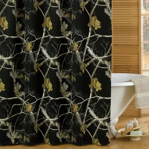 AP Black Shower Curtain