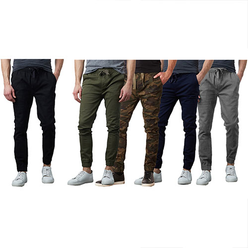 Men's Jogger Pants Slim-fit Cotton Twill  - 2 Pack