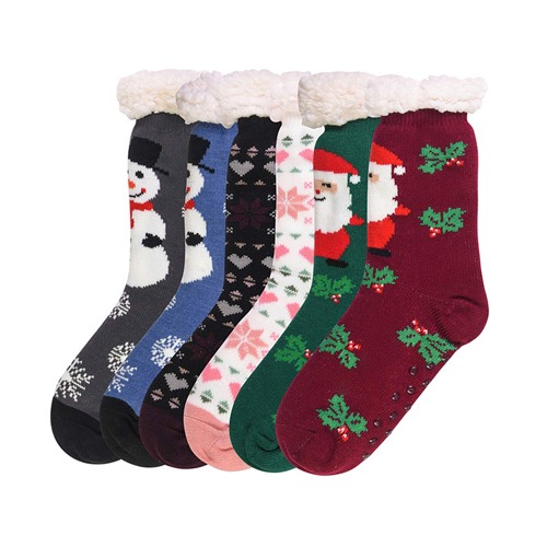 6 Pairs Cozy Thermal Non-Skid Socks