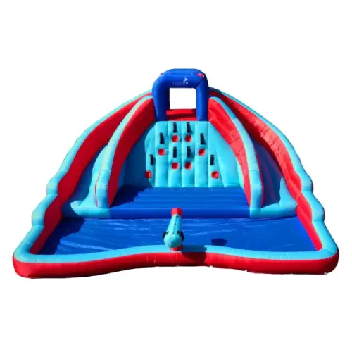 Giant Double Water Slide with Climbing Wall