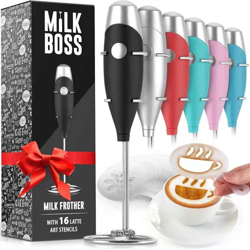 Milk Boss Milk Frother With 16-piece Stencils